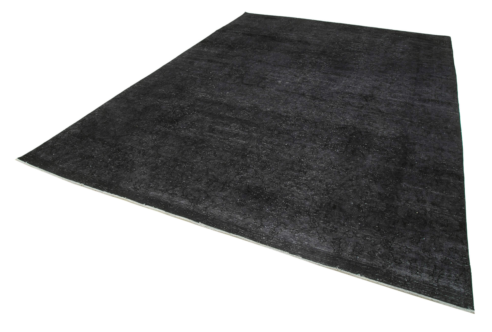 Handwoven persian overdyed 273 cm x 387 cm black wool carpet