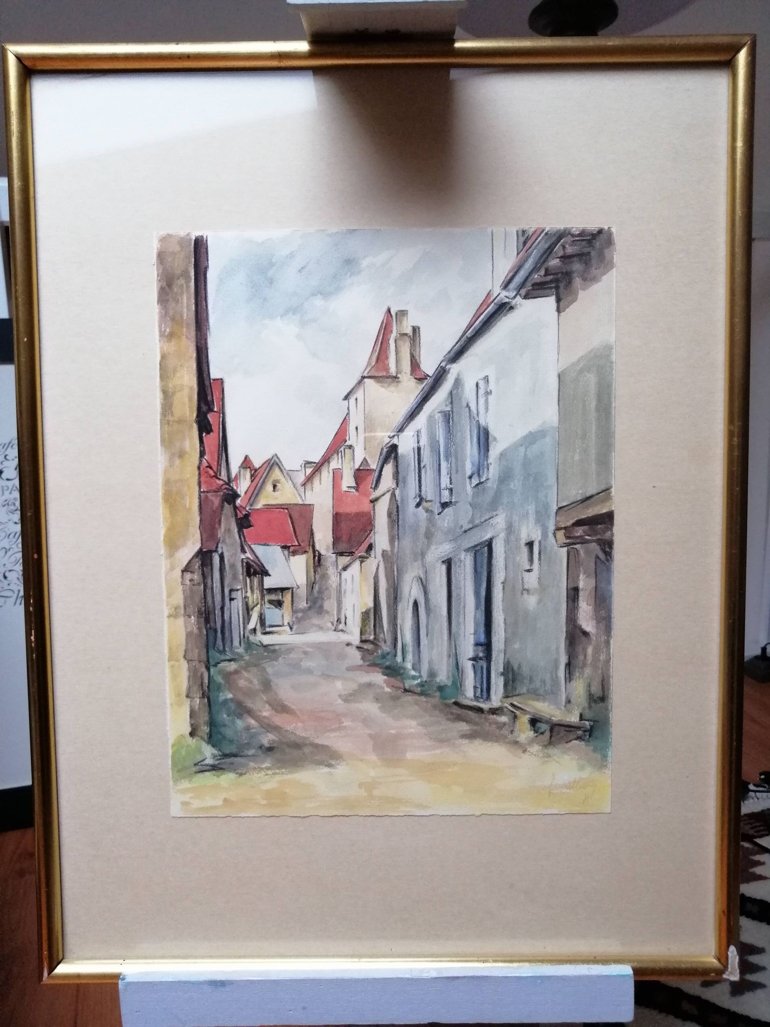 Tableau aquarelle ruelle