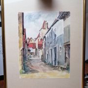 Tableau aquarelle ruelle