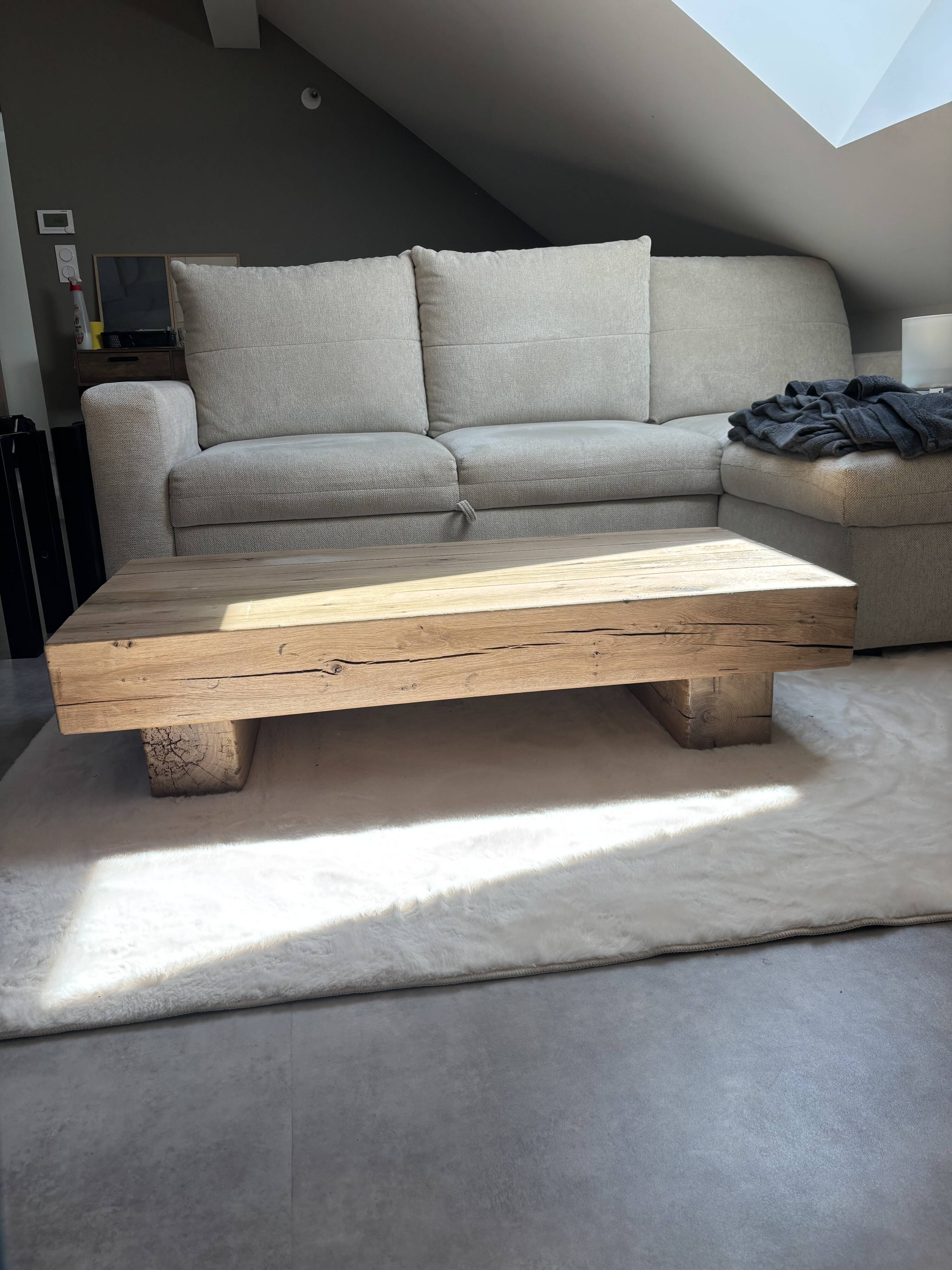 Solid oak coffee table
