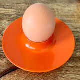 Rosti Mepal set of 6 orange egg cups, space age from Scandinavian design for apartment decoration
