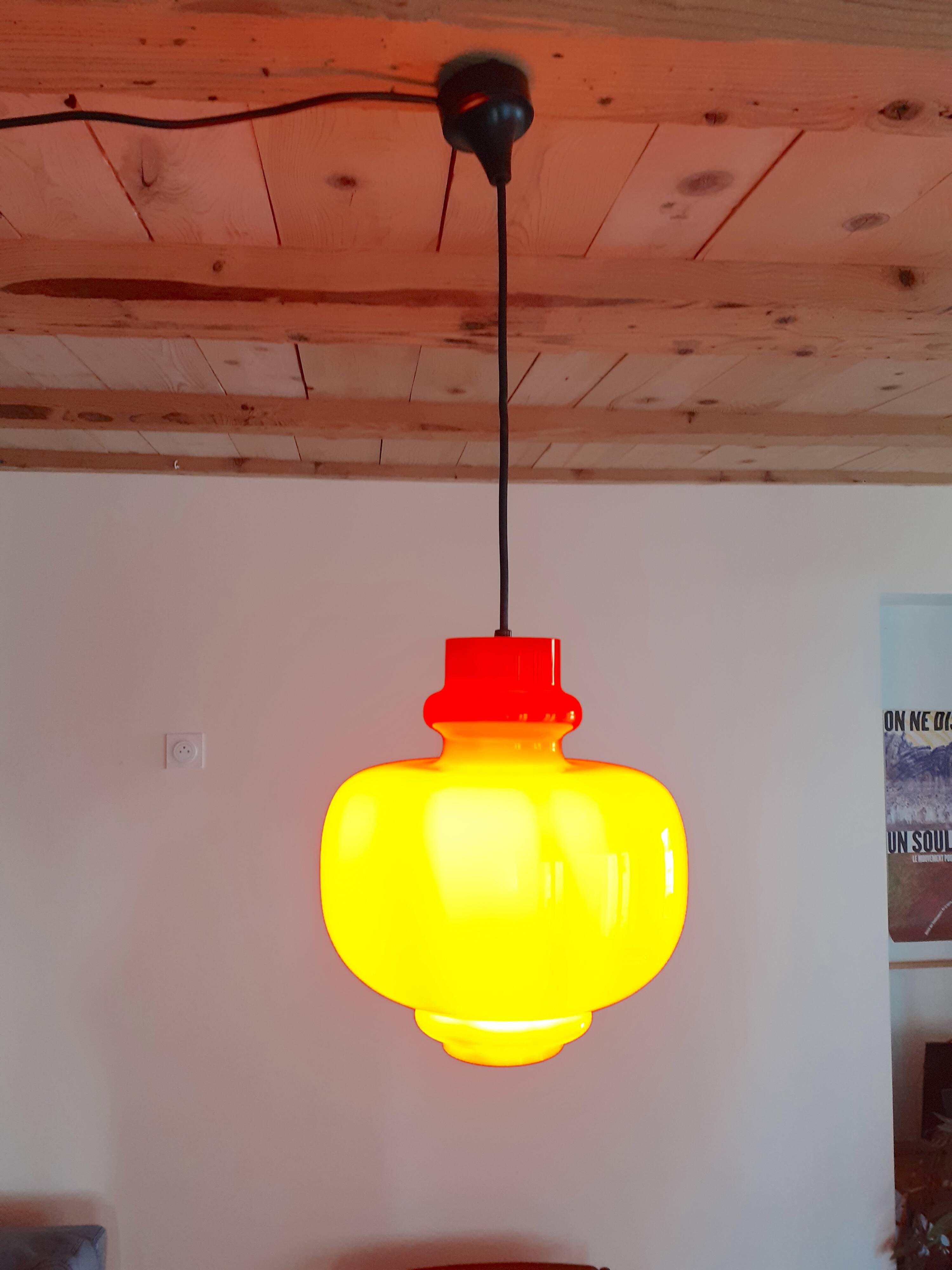 Vintage blown glass pendant light - Design by Hans Agne Jakobsson for Staff