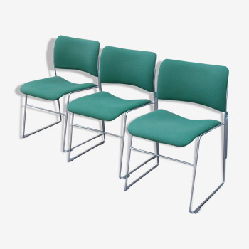 Série de 3 chaises David Rowland modèle 40/4 design