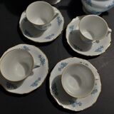 Limoges porcelain coffee set four cups pouring and sugar bowl