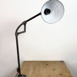 Industrial Grey Enamel Workshop Table Lamp from Siemens, 1950s