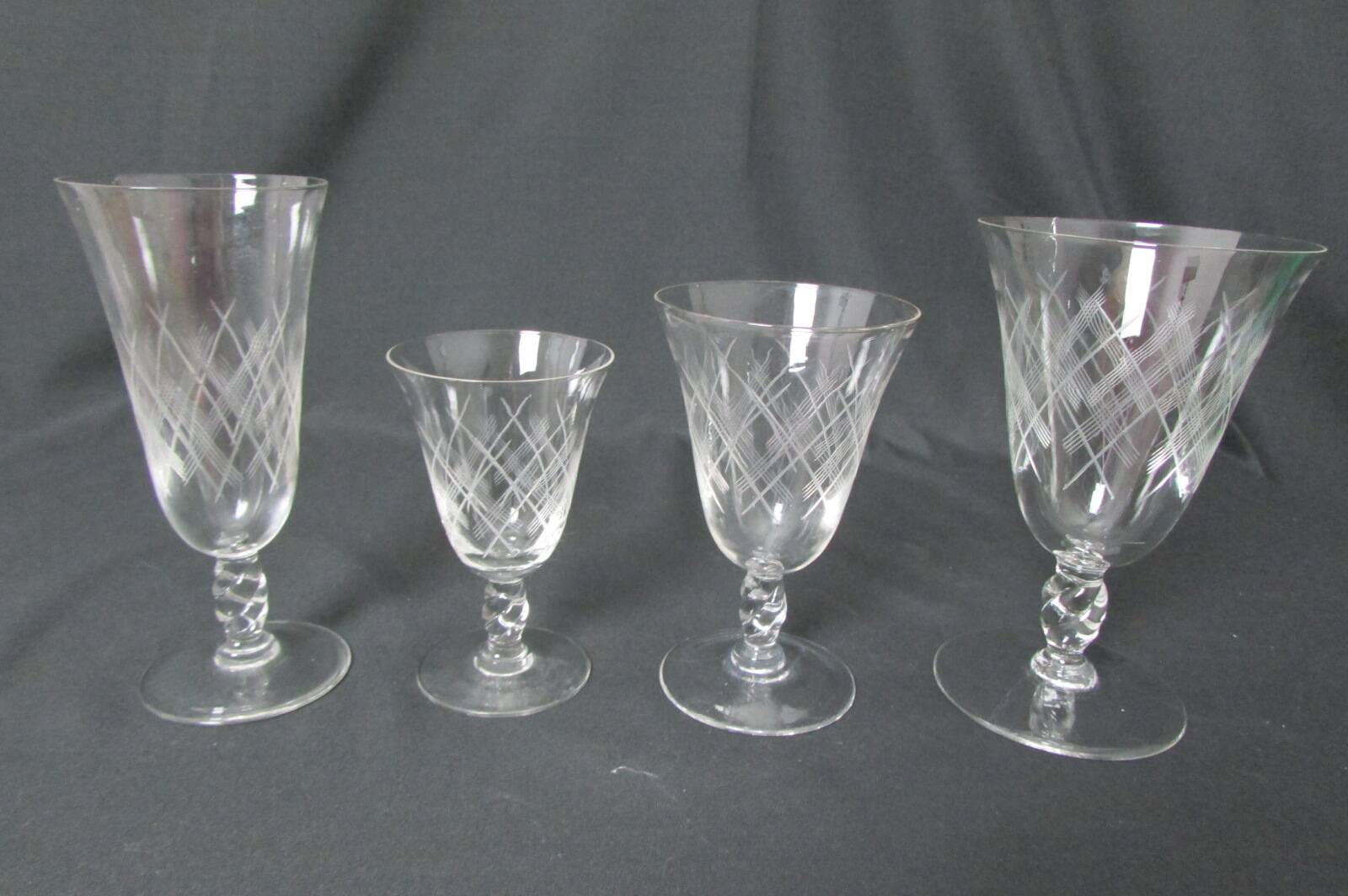 Set of 29 stemmed glasses, flared shape