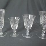 Set of 29 stemmed glasses, flared shape