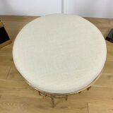 Napoleon III style ottoman in gilded metal with bamboo décor