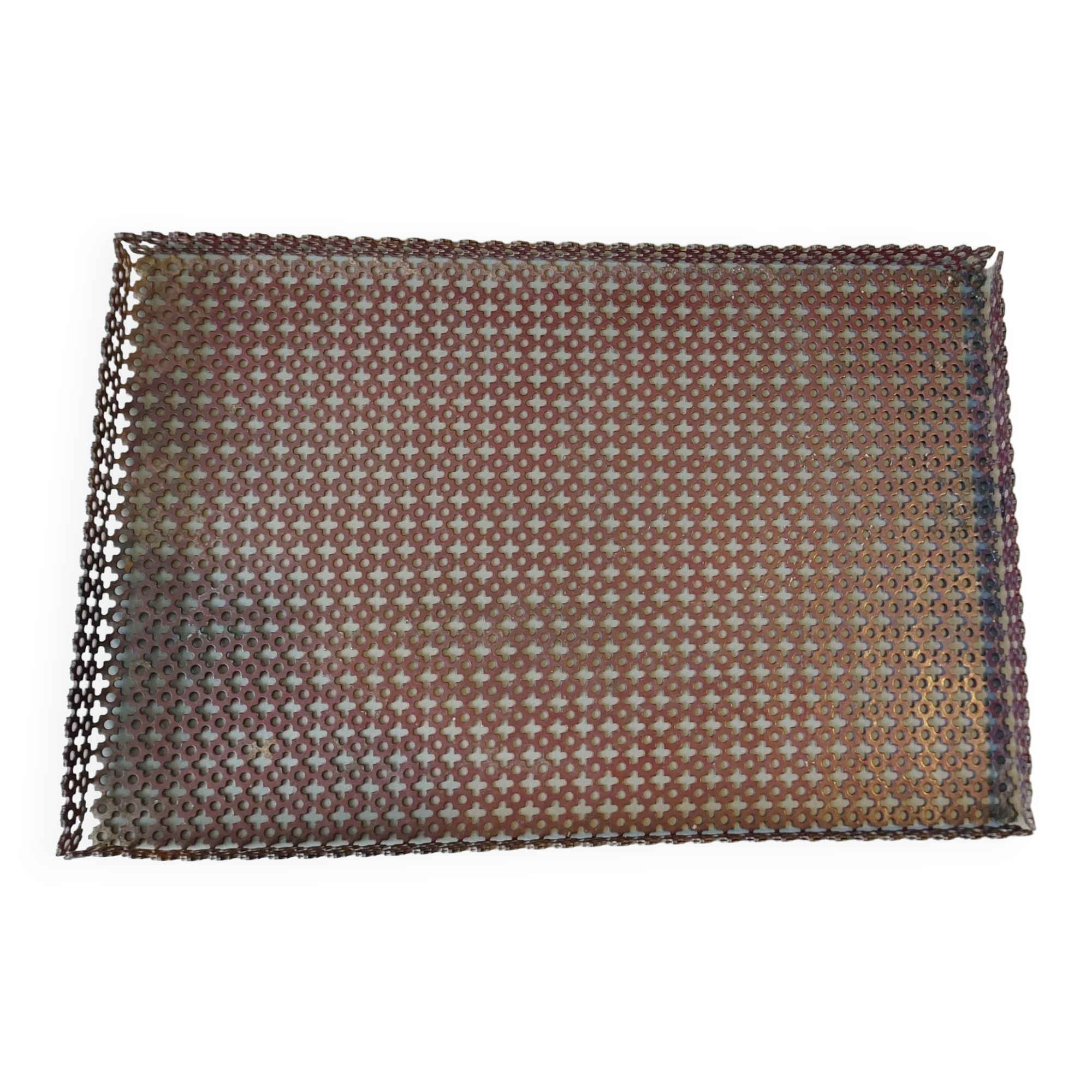 Especially table tray in perforated metal 1950.