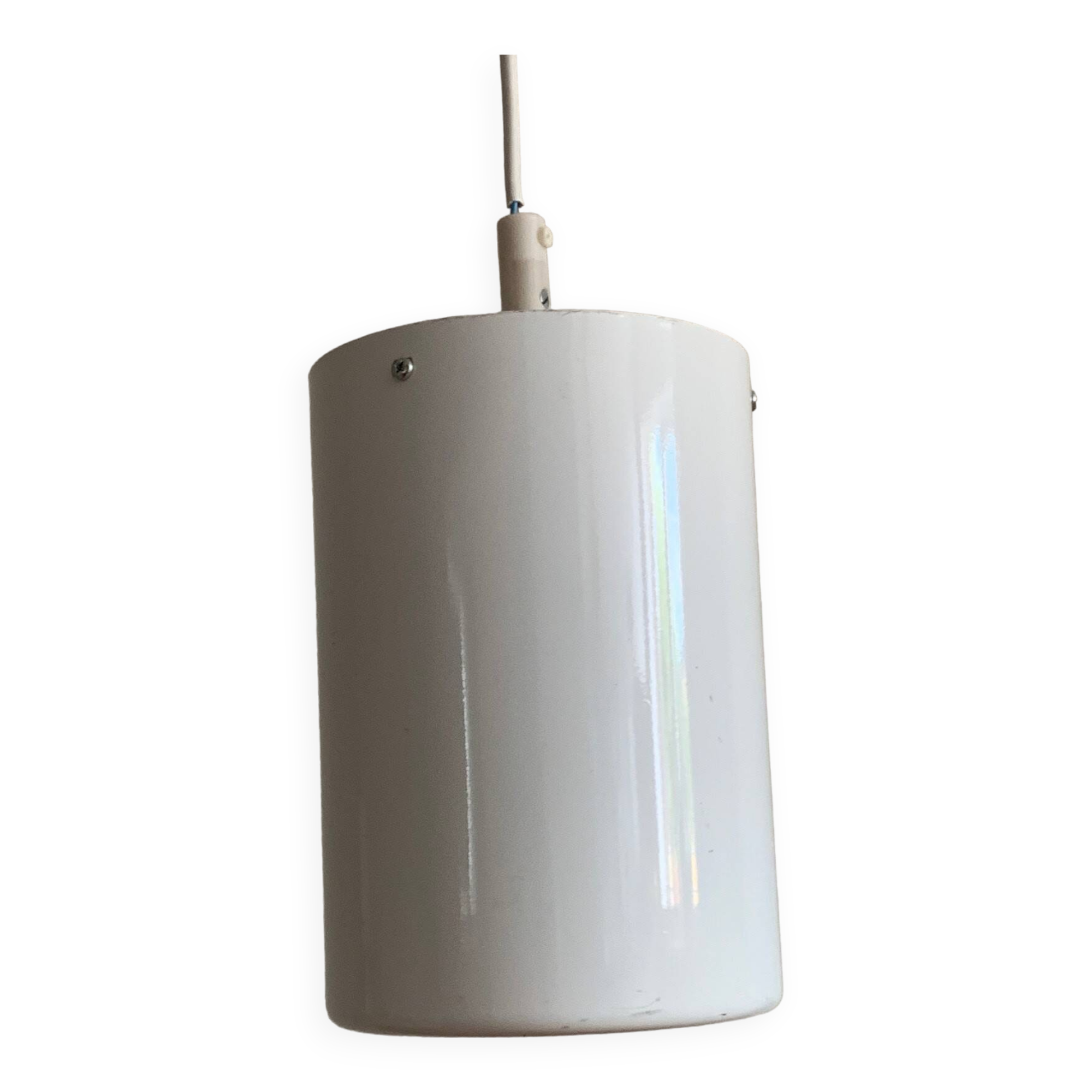 Scandinavian lacquered metal pendant light from the 70s/80s