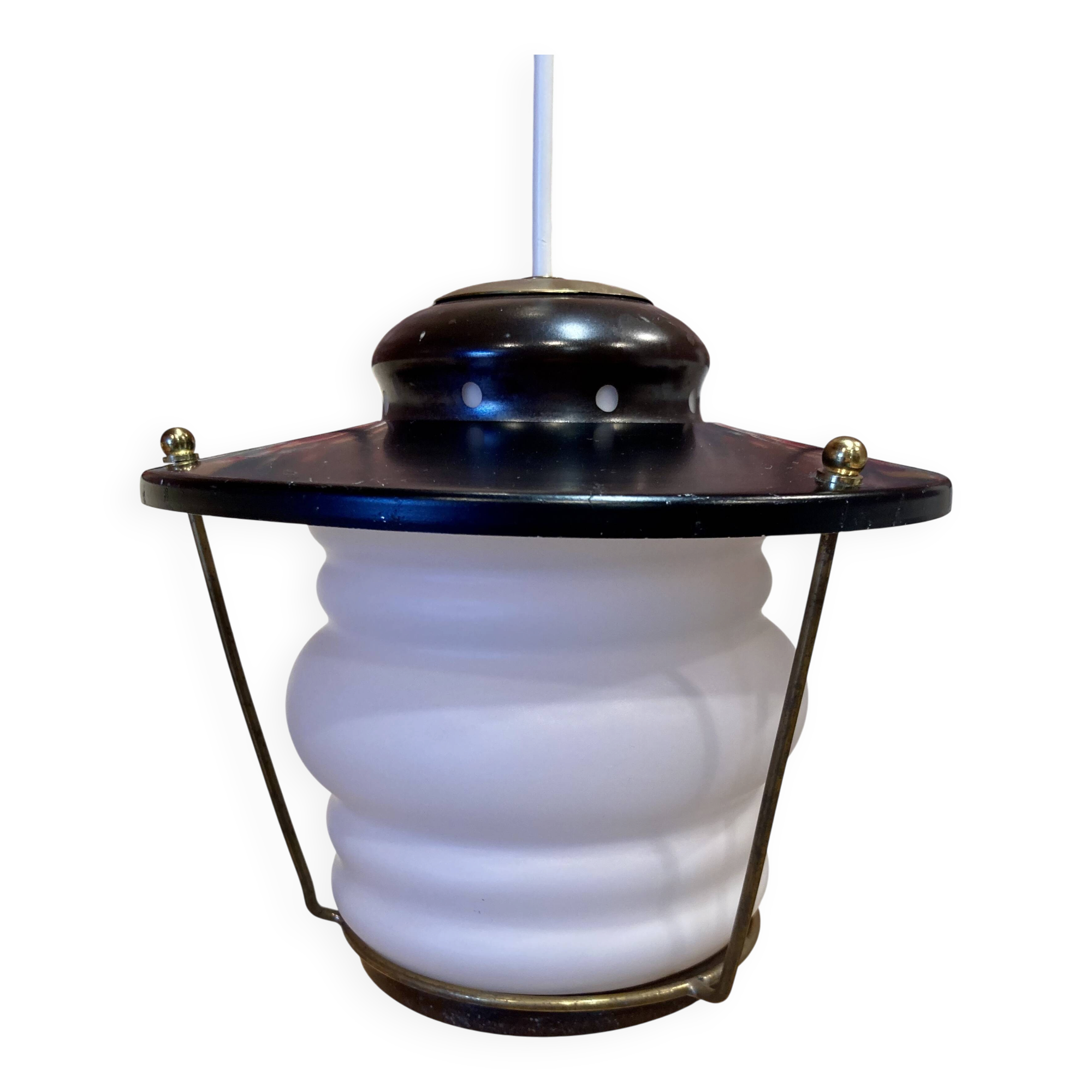 Suspension opaline scandinavian design 1950.