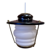 Suspension opaline design scandinave 1950.