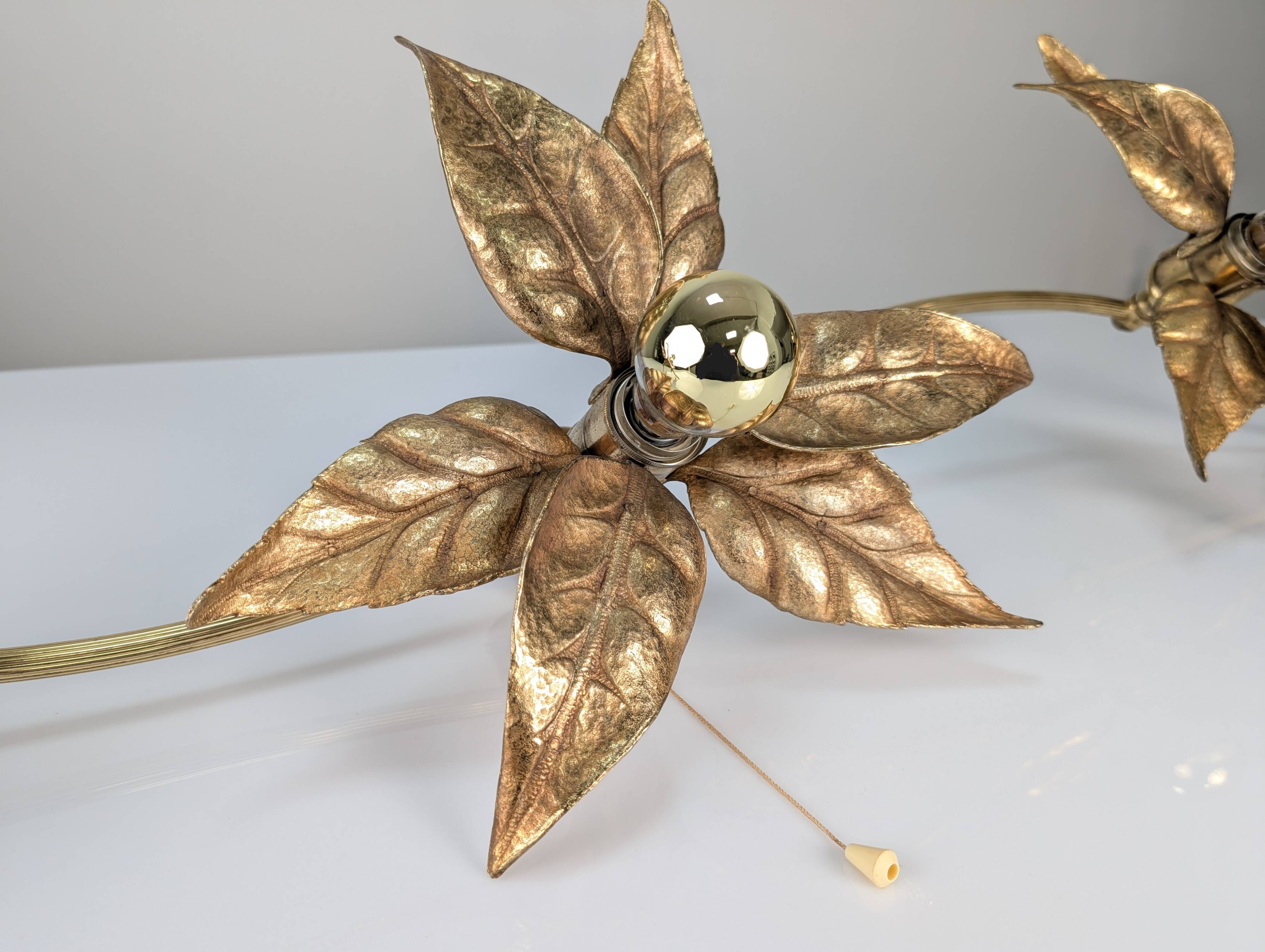 Wall lamp with three flowers by Willy Daro, Belgium, 1970s