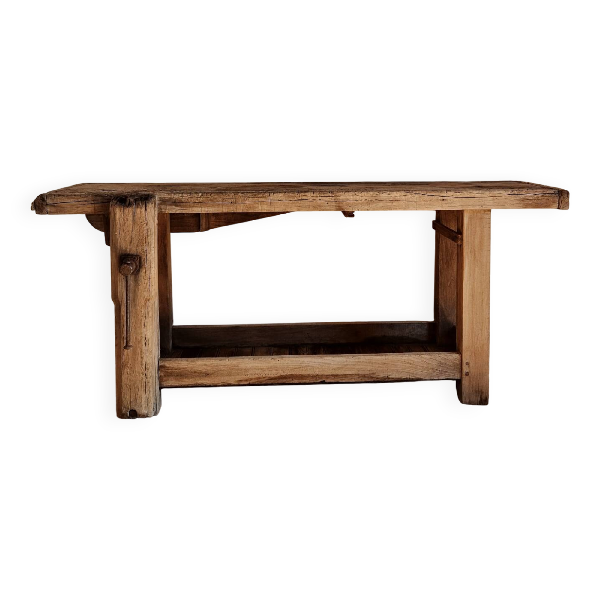 Old solid wood workbench