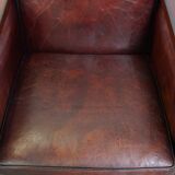 Sheepskin Art Deco design armchair combined with wood