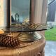Vintage fruit bowl – 1970s, sculpted smoked glass