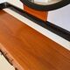 Vintage Mid-Century teak dressing table with large round mirror.