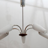 1960s ceiling light in chrome and opaline