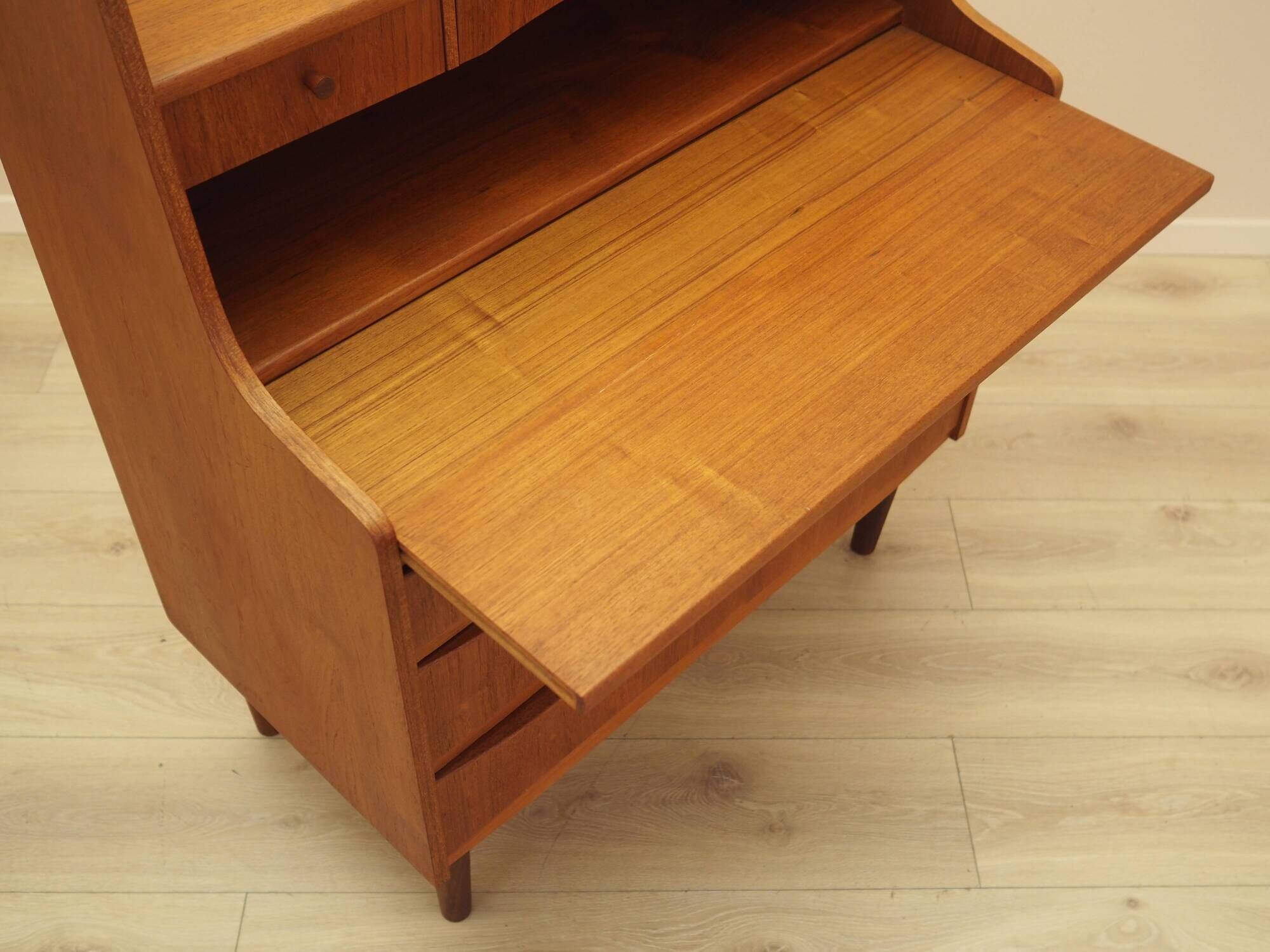 Bureau secrétaire en teck danois avec hutch, années 1970