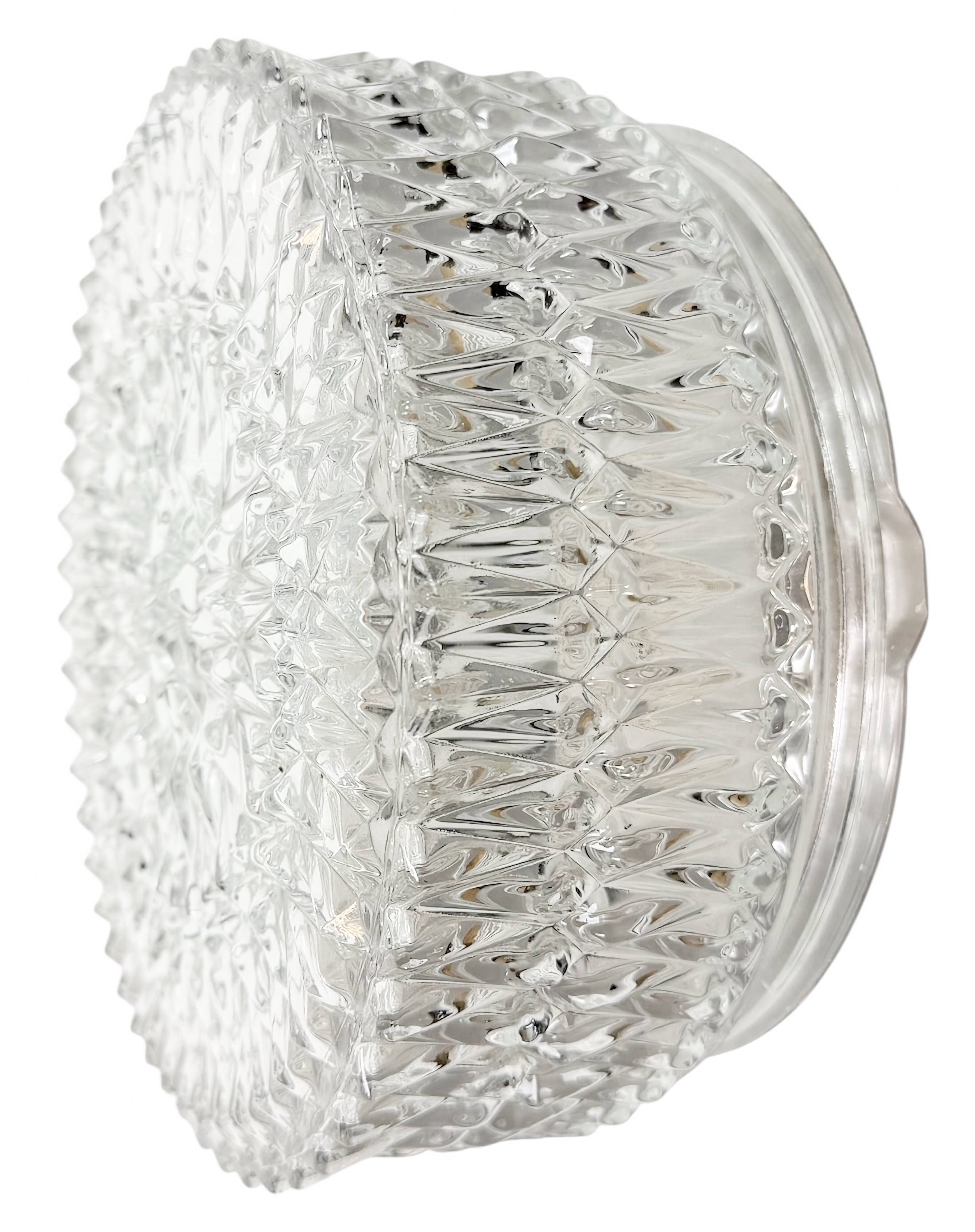 Vintage Glass Wall Or Ceiling Light, 1970s