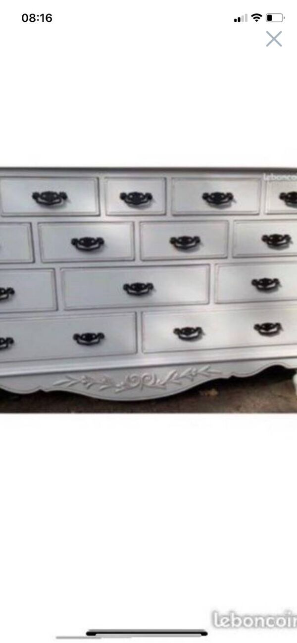 Ensemble commode/grainetier et ses lampes a poser