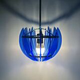 Vintage blue Murano pendant lamp by Veca