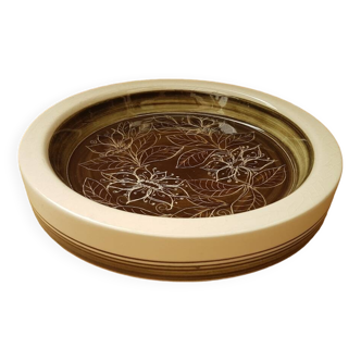Old ceramic jersey dish decor flowers engraved vintage