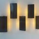 Set of 5 vintage shuttered wall lights, brown, France 1970
