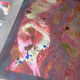 Baroque style coffee table colored glass