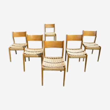 Set of 6 scandinavian chairs