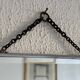 Vintage 1940s triptych barber mirror with bevelled chrome and snake imitation - 31 x