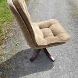Set of 4 70s velvet bucket chairs