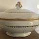 Soup bowl in white porcelain paste and enamels of limoges finish gilding