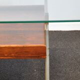 Coffee table glass and teak - 50s