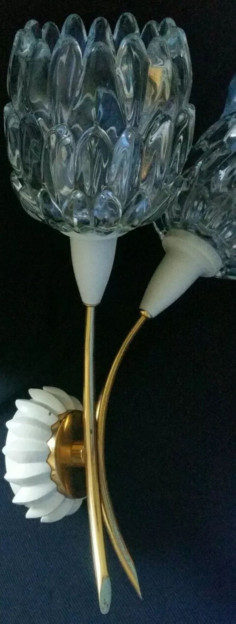 Applique artichauts métal doré et verre