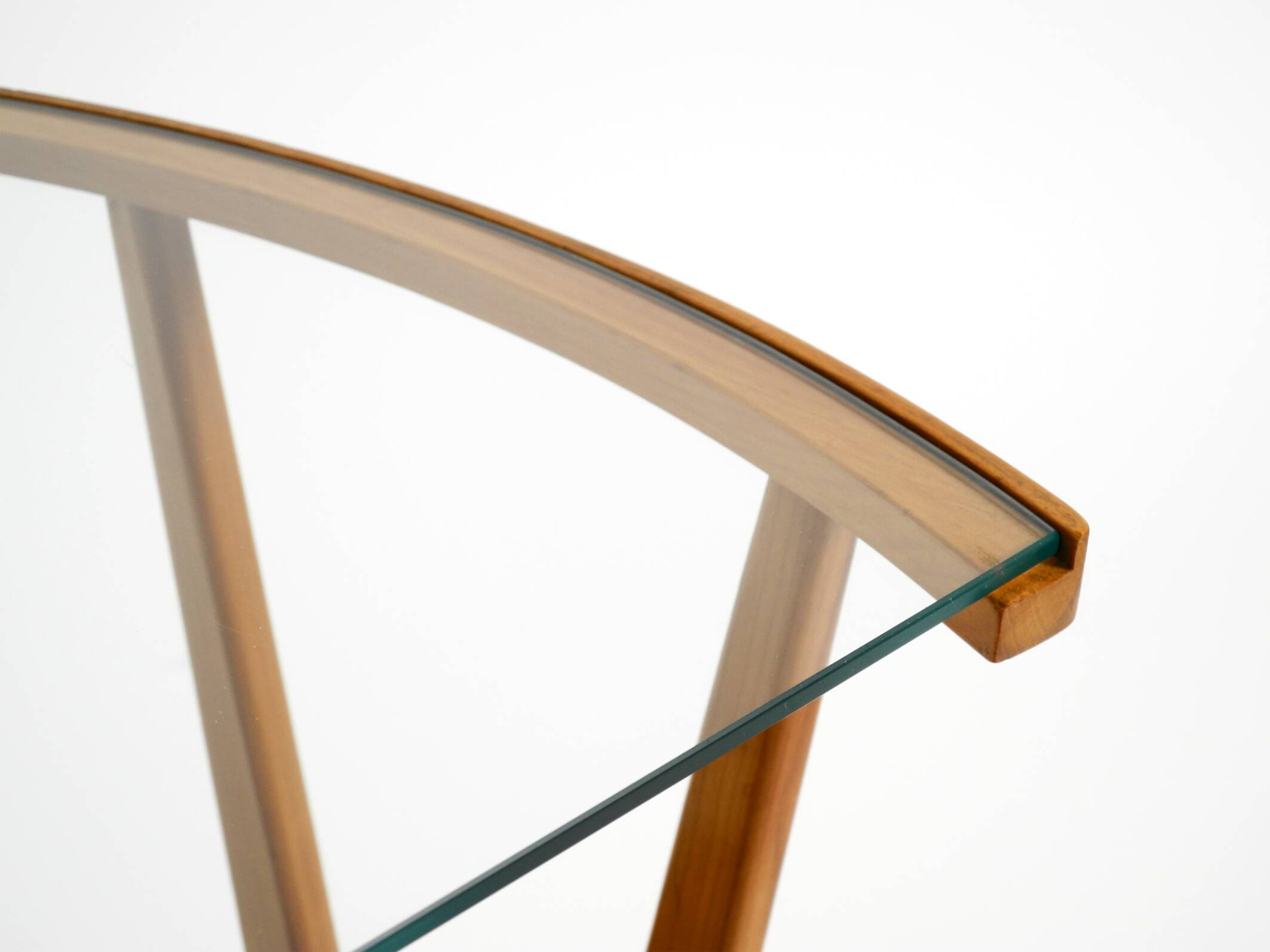 Beautiful mid-century modern side table with magazine rack, made of ash woo