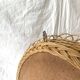 Round vintage wicker mirror - 45 cm