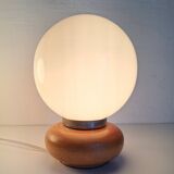 Pair of wooden bedside lamps