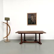 Table de repas ou bureau Art Déco en chêne et hêtre – Années 1930
