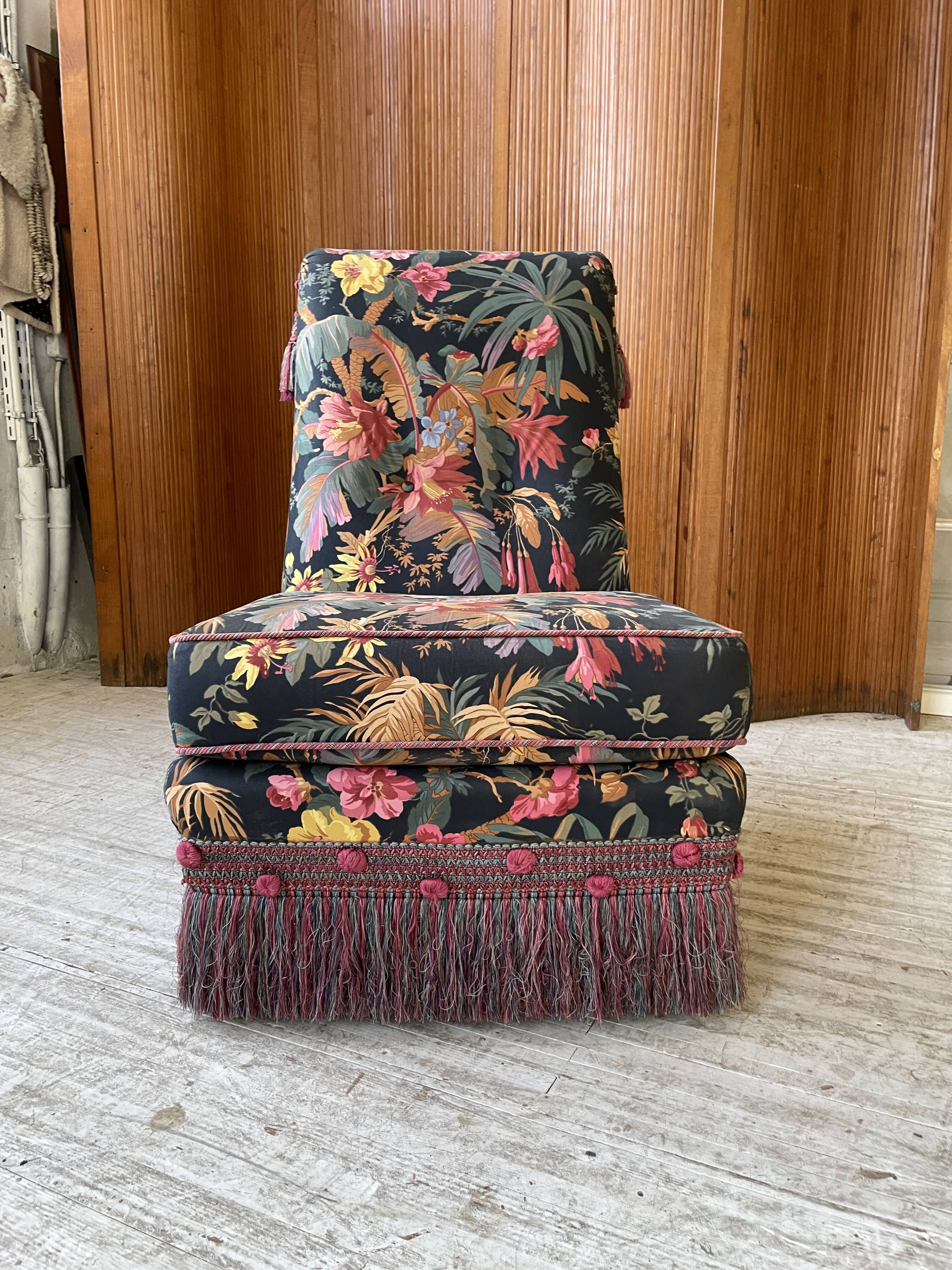 Jean Roche floral armchair