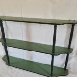 Old patinated green trellis shelf
