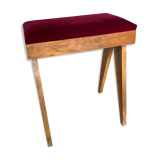 Piano stool in wood and velvet 1970's
