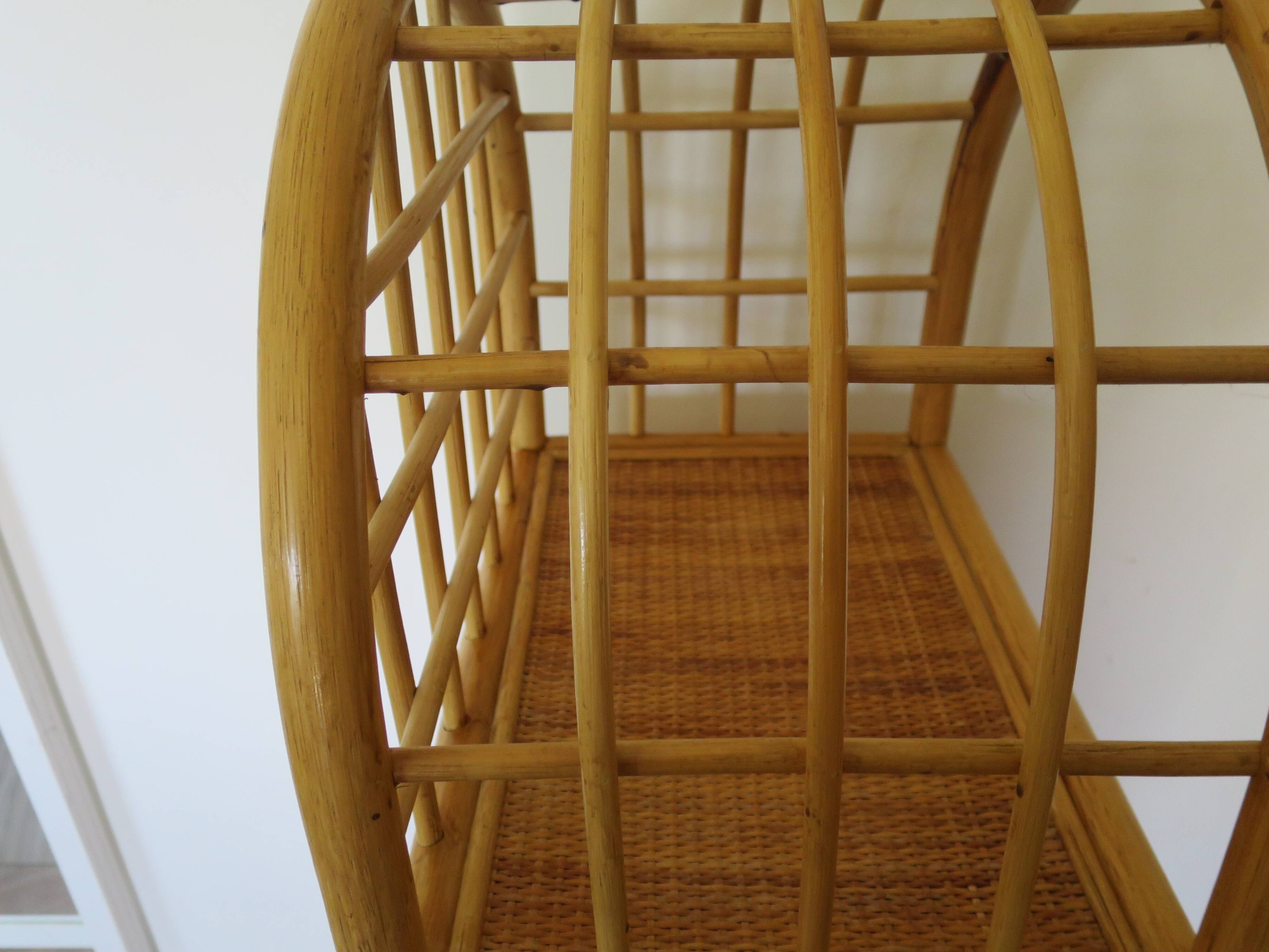 Vintage Library - 2 drawers - Woven rattan cupboard - 1980s - natural