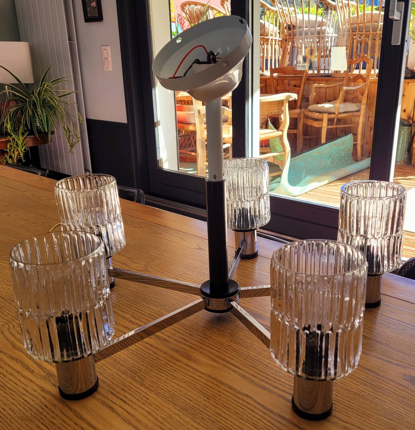 Mid century chandelier 6 lights