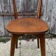 Set of 8 vintage bistro chairs, 50s, 60s, dark oak.