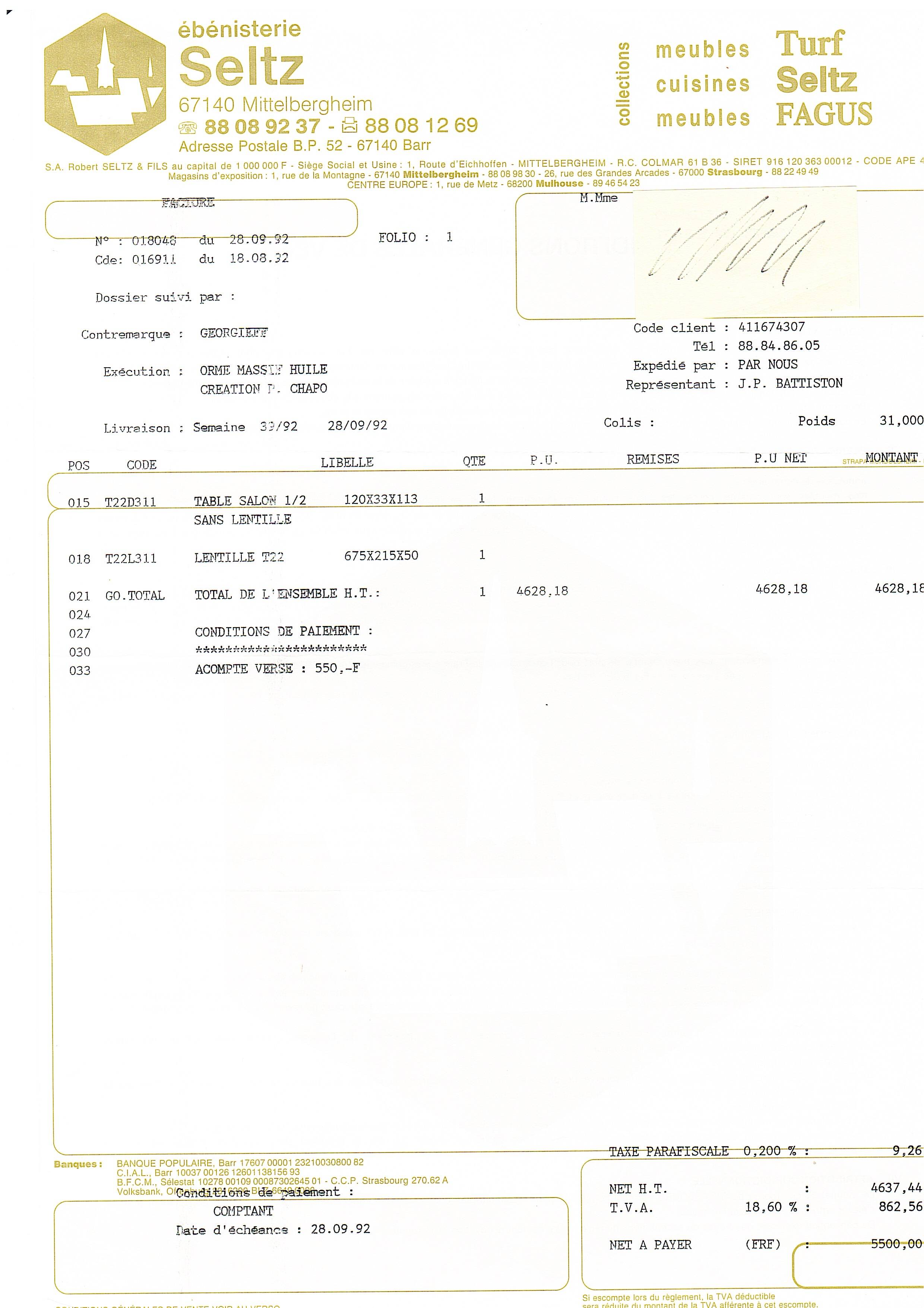 Pierre Chapo T22 "Eye" coffee table – Solid elm – 1986 – Atelier Seltz
