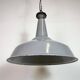 Large Industrial British Grey Enamel Factory Pendant Lamp from Benjamin, 19