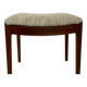 Ottoman footrest seat in teak and ecru fabric