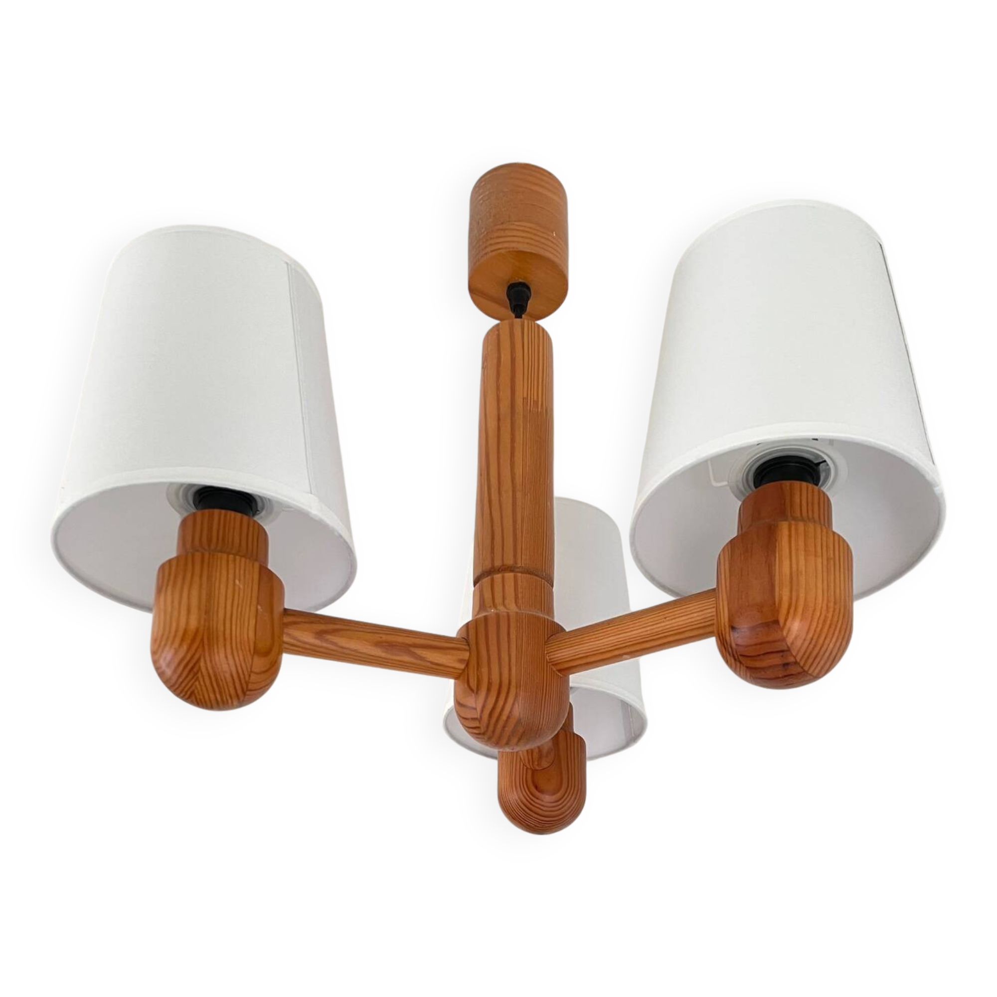70’s Scandinavian pine wood chandelier