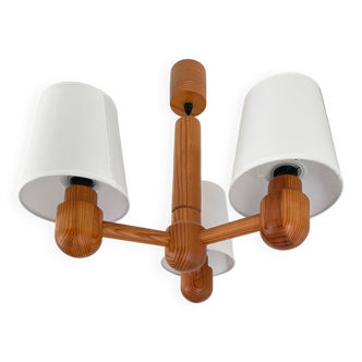 70’s Scandinavian pine wood chandelier
